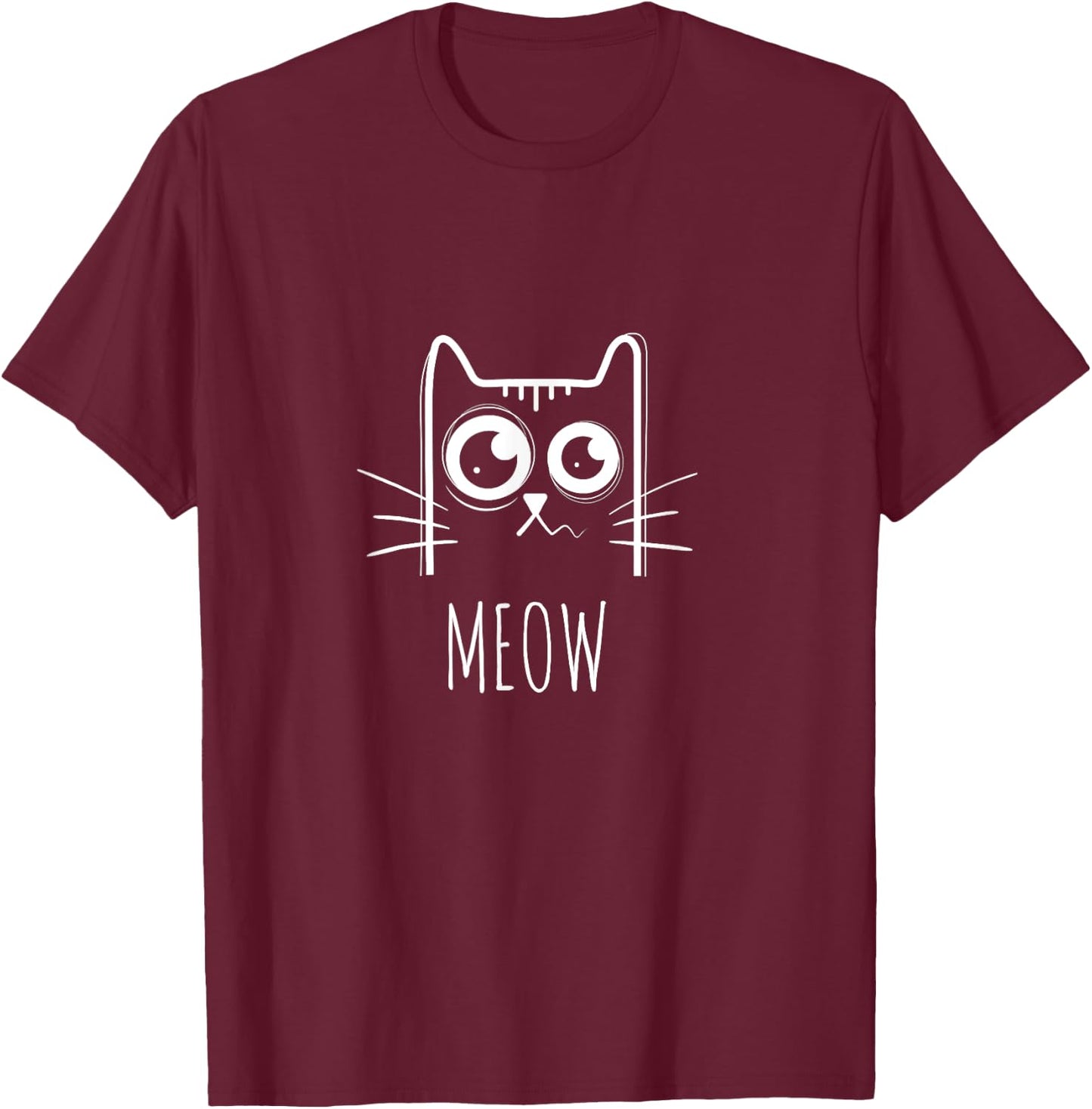 Meow Cat Meow Kitty Cute Cats Mom And Cat Dad Women T-Shirt - T-Shirt | Maroon