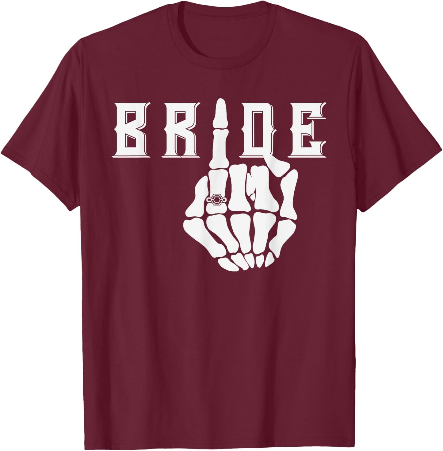 Halloween Wedding Bride , Skeleton Bride Matching T-Shirt - T-Shirt | Maroon