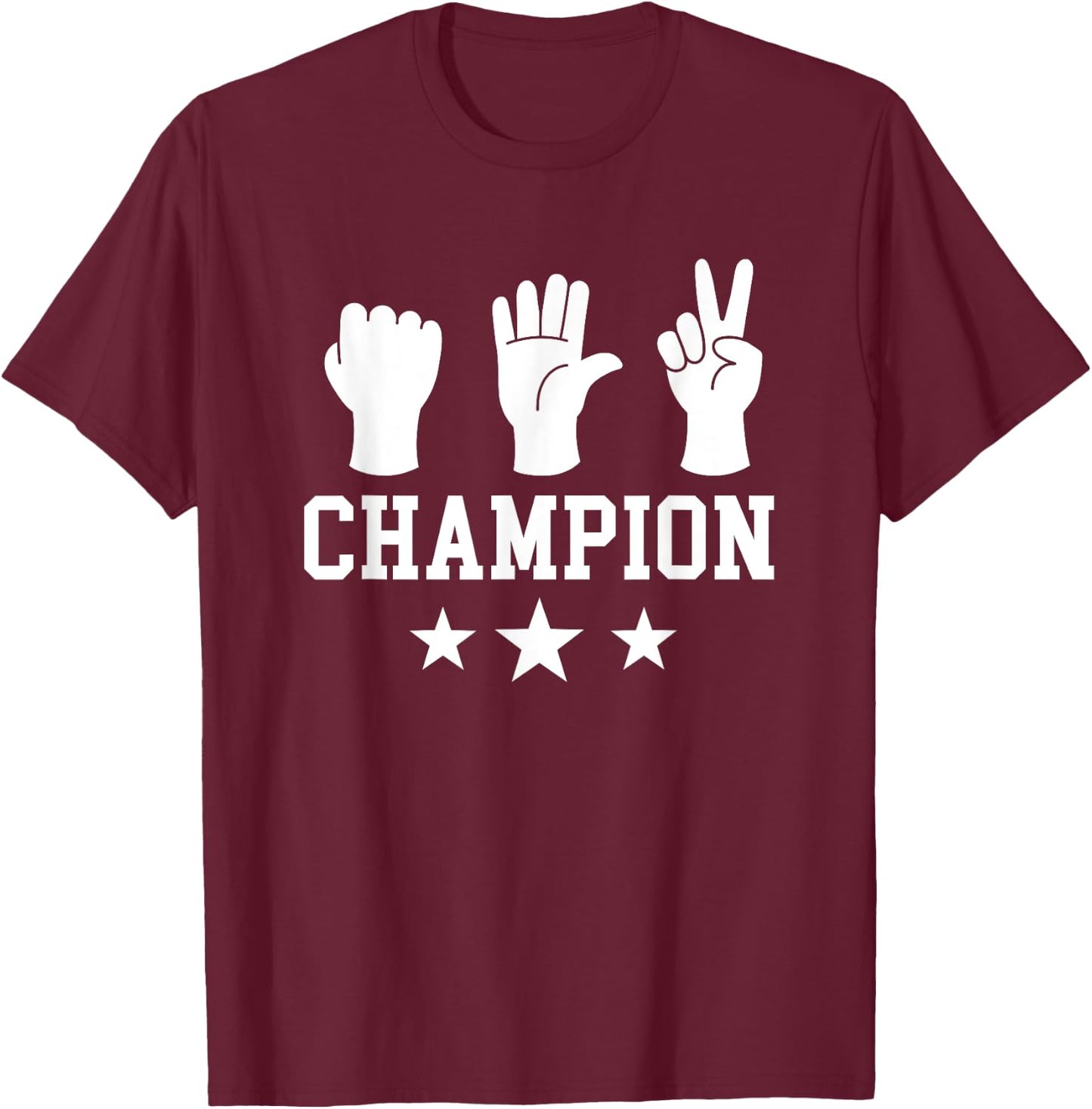 Rock Paper Scissors Champion Useless Talent Winner T-Shirt - T-Shirt | Maroon