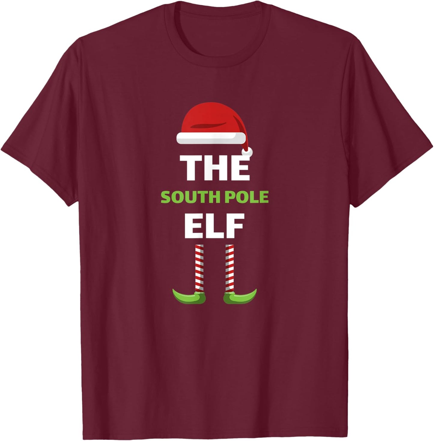 The South Pole Elf Funny Matching Family T-Shirt - T-Shirt | Maroon