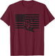 American Flag Fishing Apparel - Fishing T-Shirt - T-Shirt | Maroon