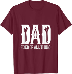 DAD Fixer of All Things Funny Tools Dad Gifts T-Shirt - T-Shirt | Maroon