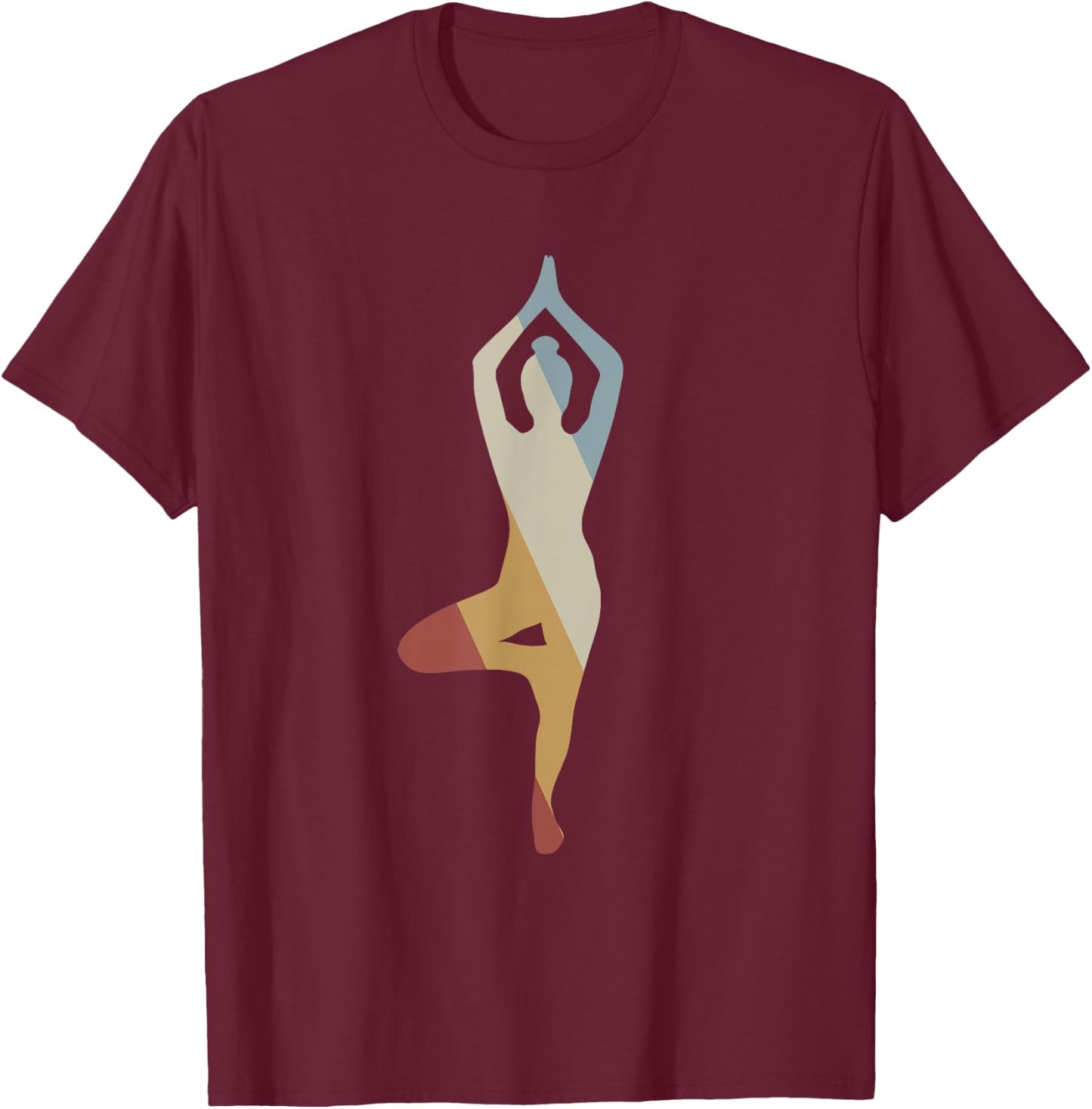 Yoga Retro Style Vintage T-Shirt - T-Shirt | Maroon
