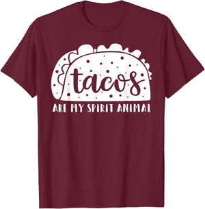 Tacos Are My Spirit Animal Funny Taco Lover Gift T-Shirt - T-Shirt | Maroon