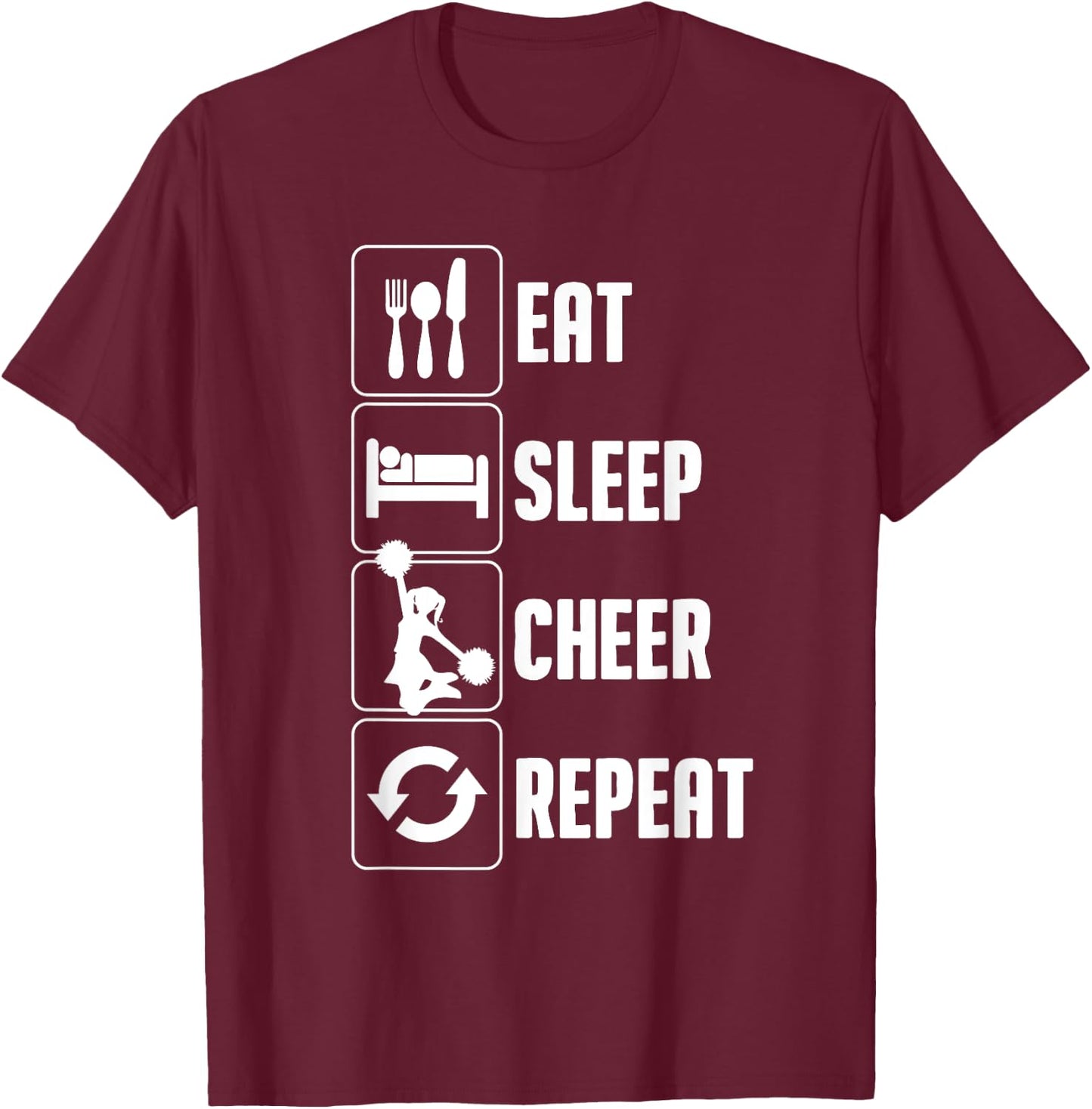 Funny Cheerleading Art For Teen Girl Women Cheerleader Cheer T-Shirt - T-Shirt | Maroon