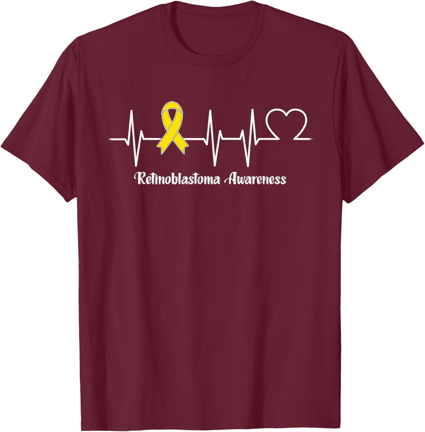 Heartbeat Retinoblastoma Warrior T-Shirt - T-Shirt | Maroon