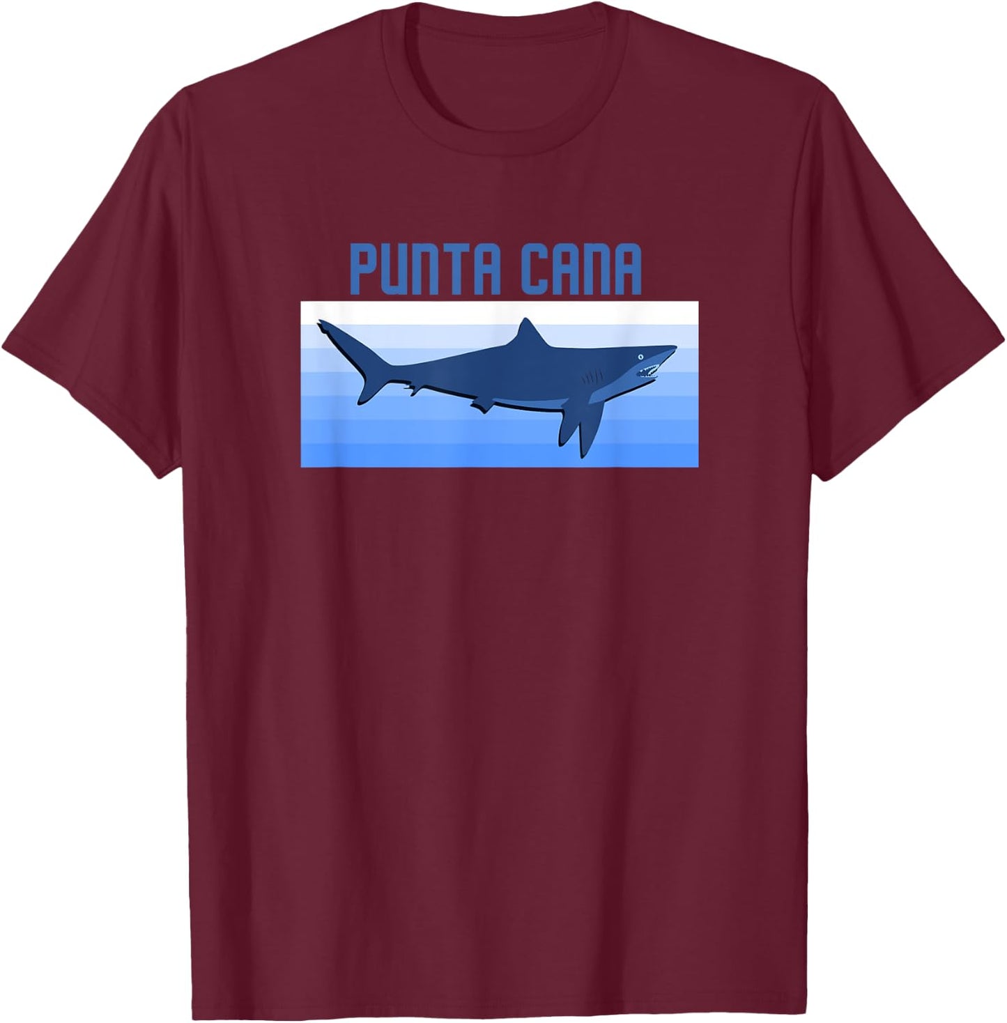 Punta Cana Dominican Republic Retro Shark Souvenir T-Shirt - T-Shirt | Maroon