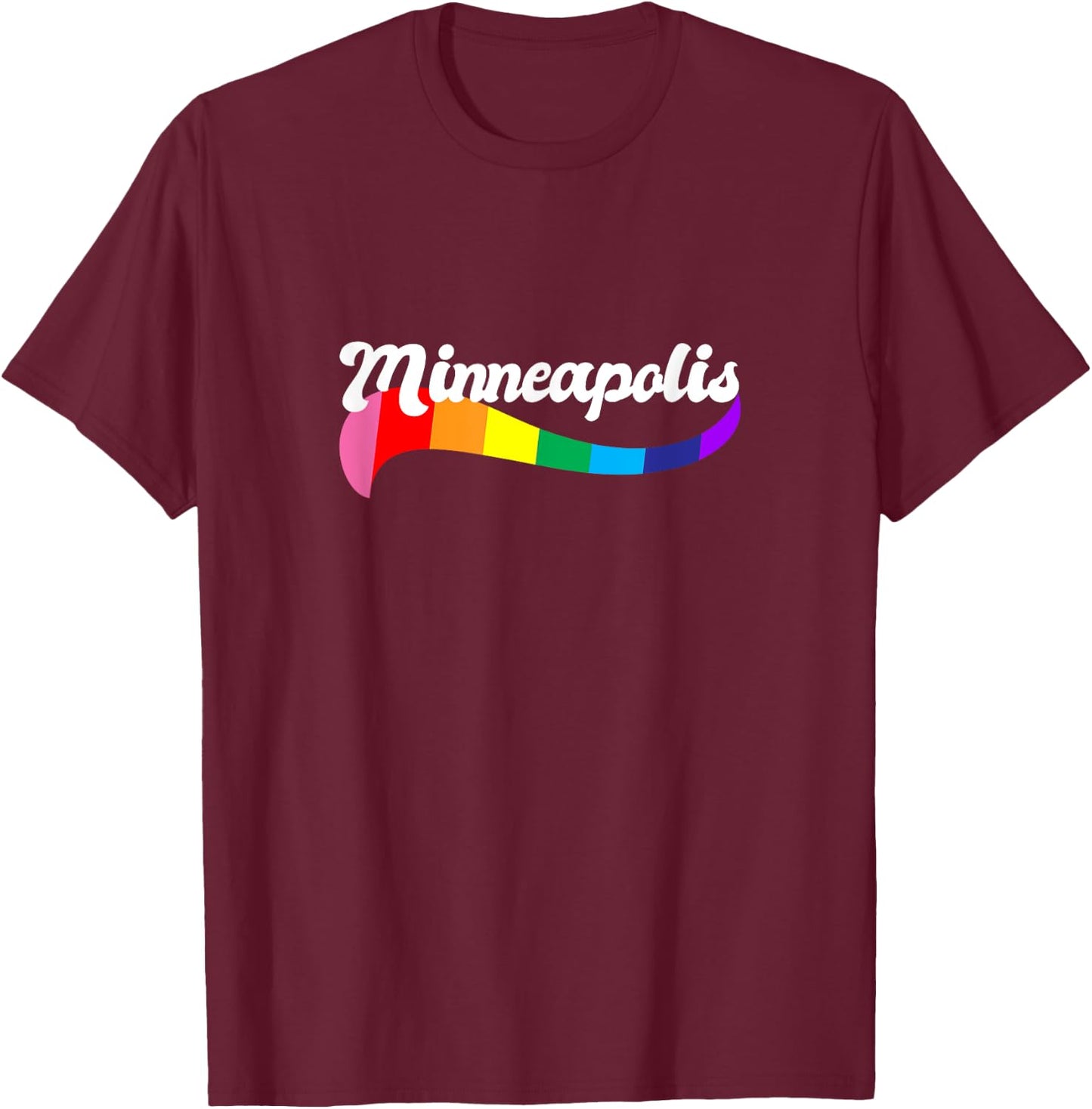 Minneapolis Minnesota Twin Cities gay pride rainbow logo T-Shirt - T-Shirt | Maroon