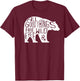 All Good Things are Wild & Free Wanderlust Bear T-Shirt - T-Shirt | Maroon