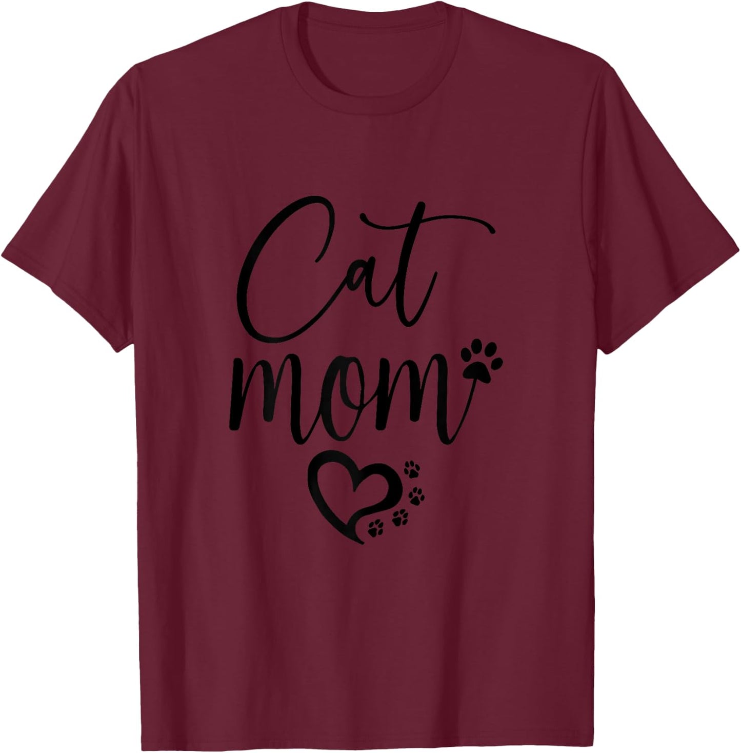 Cat Mom T-Shirt - T-Shirt | Maroon