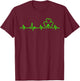 St Patricks Day Lucky Irish Clover Heartbeat Shamrock T-Shirt - T-Shirt | Maroon
