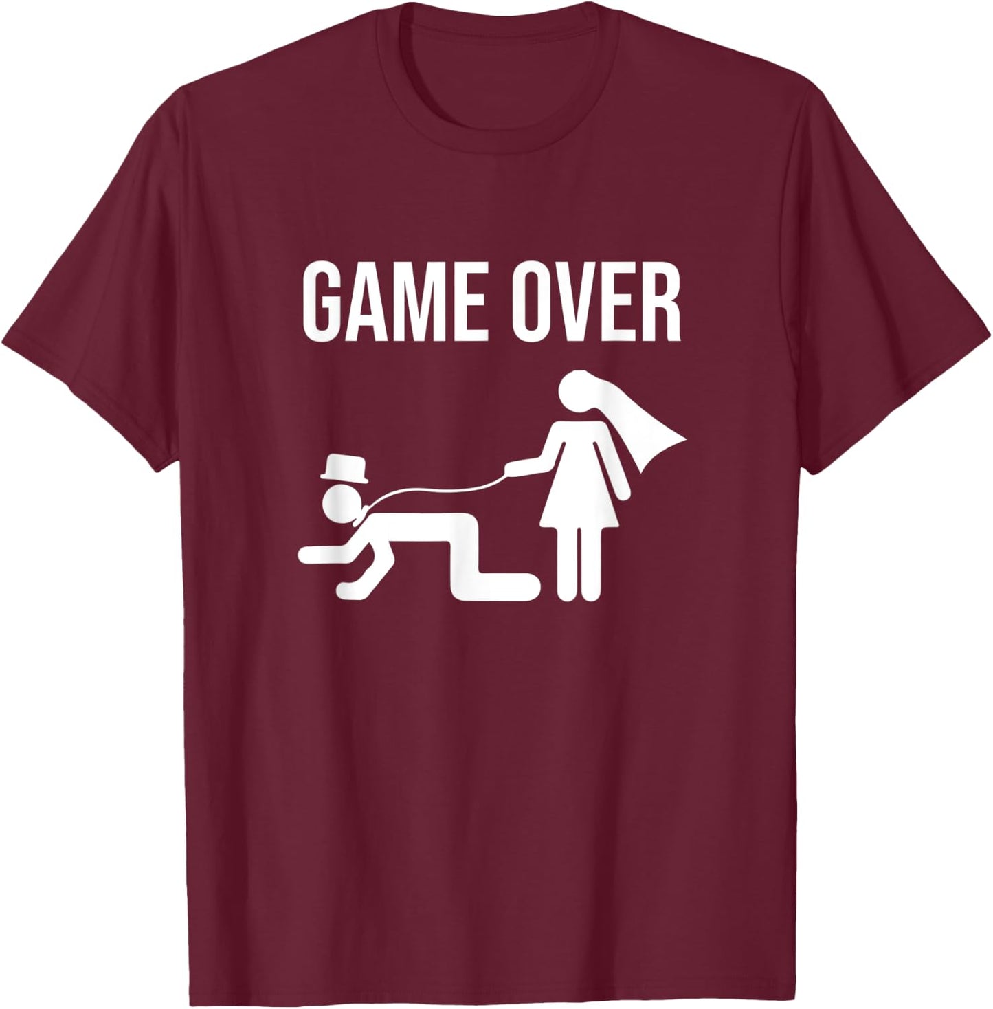 Funny Bride Groom Bachelor Bachelorette Wedding Groom T-Shirt - T-Shirt | Maroon