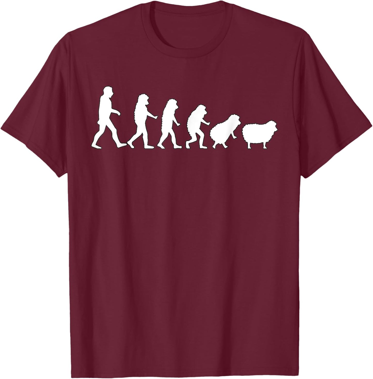 Sheeple Evolution Of human to sheep wake up sheeple T-Shirt - T-Shirt | Maroon