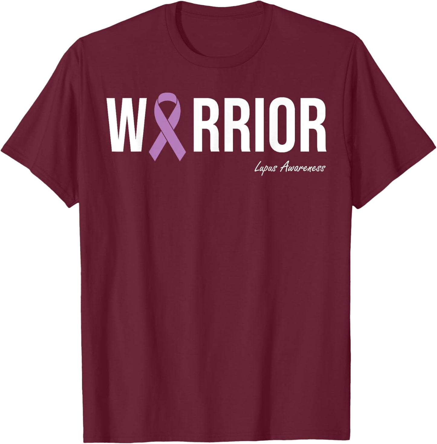 Lupus Awareness Purple Ribbon T-Shirt - T-Shirt | Maroon