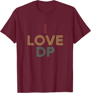 I Love DP Shirt Distressed Vintage Retro 70s T-Shirt - T-Shirt | Maroon