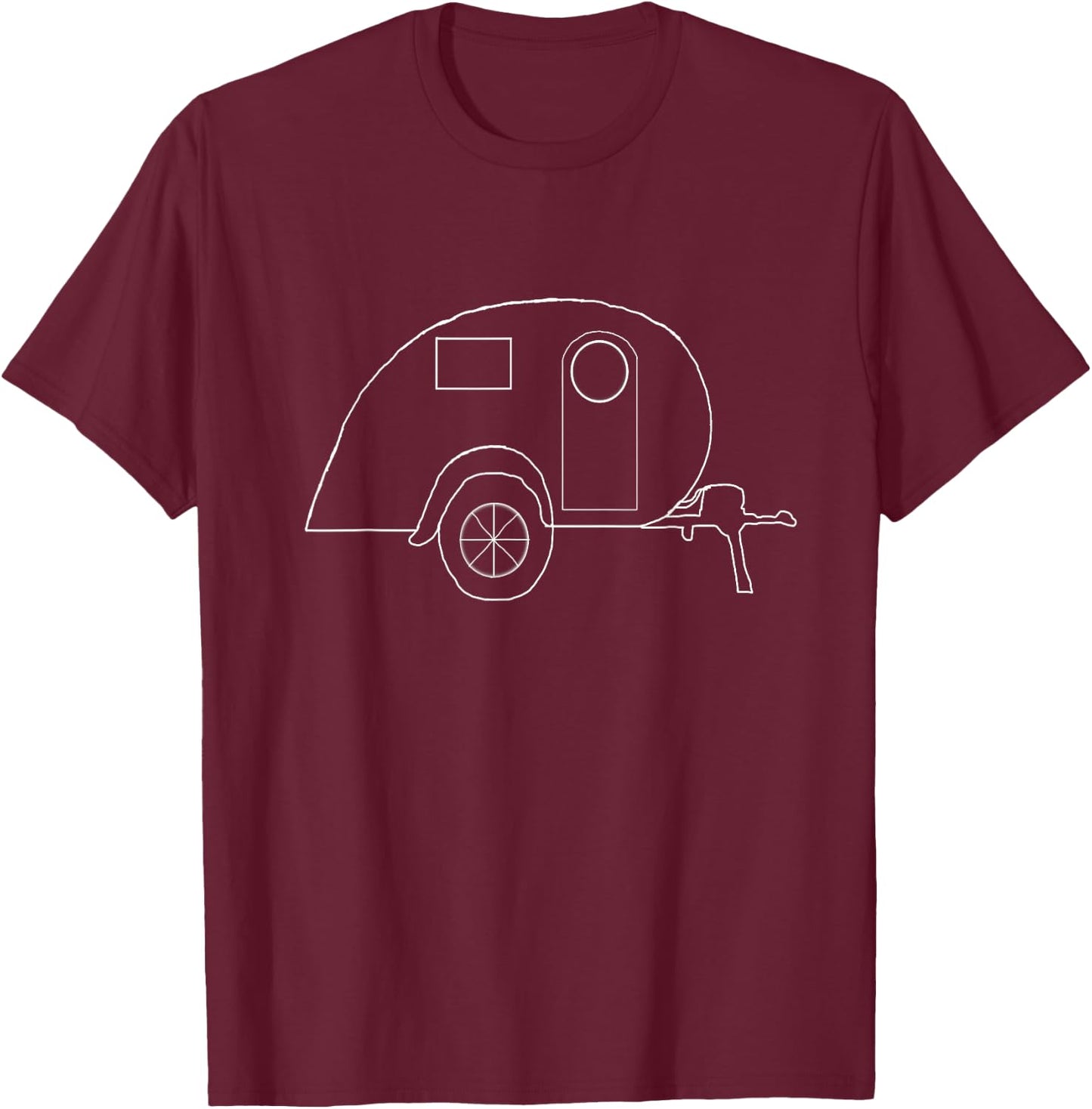 Teardrop Trailer Travel Caravan RV Tiny House Camper T-Shirt - T-Shirt | Maroon