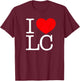 I Love (Heart) LC T-Shirt - T-Shirt | Maroon