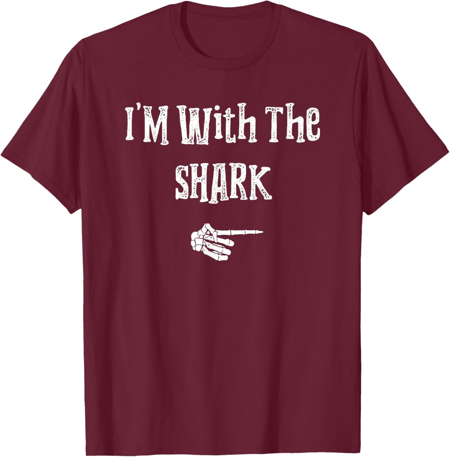 I'm With Shark Halloween Costume Funny Couples Matching T-Shirt - T-Shirt | Maroon