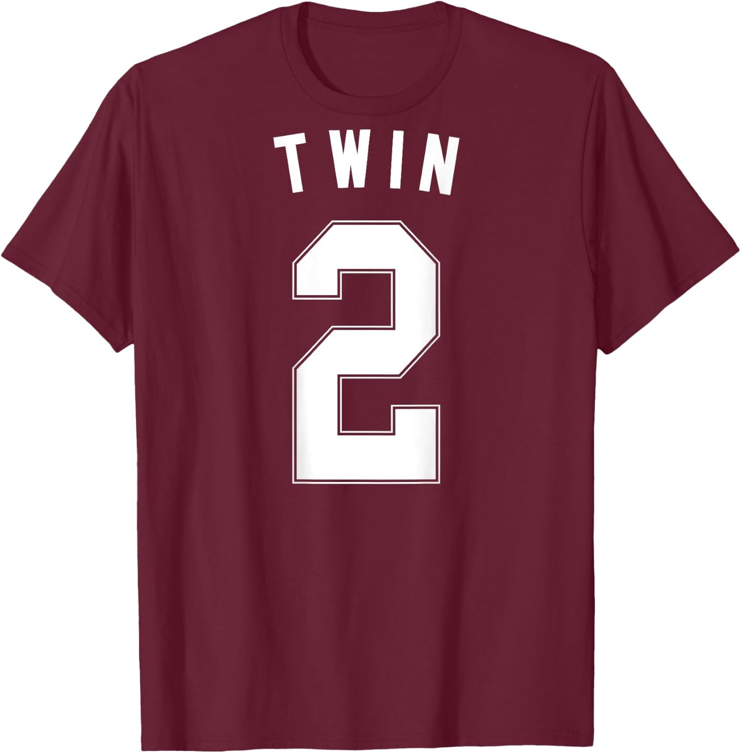 TWIN 2 shirt funny matching adult kid jersey identical twin T-Shirt - T-Shirt | Maroon