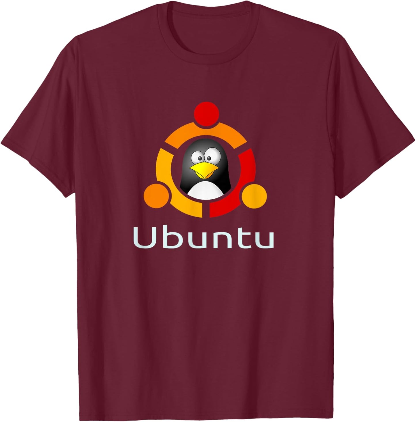 Ubuntu Linux Os funny Tux Penguin -Shirt T-Shirt - T-Shirt | Maroon