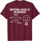 Emotional Range Of An Engineer Funny Engineering Faces T-Shirt - T-Shirt | Maroon