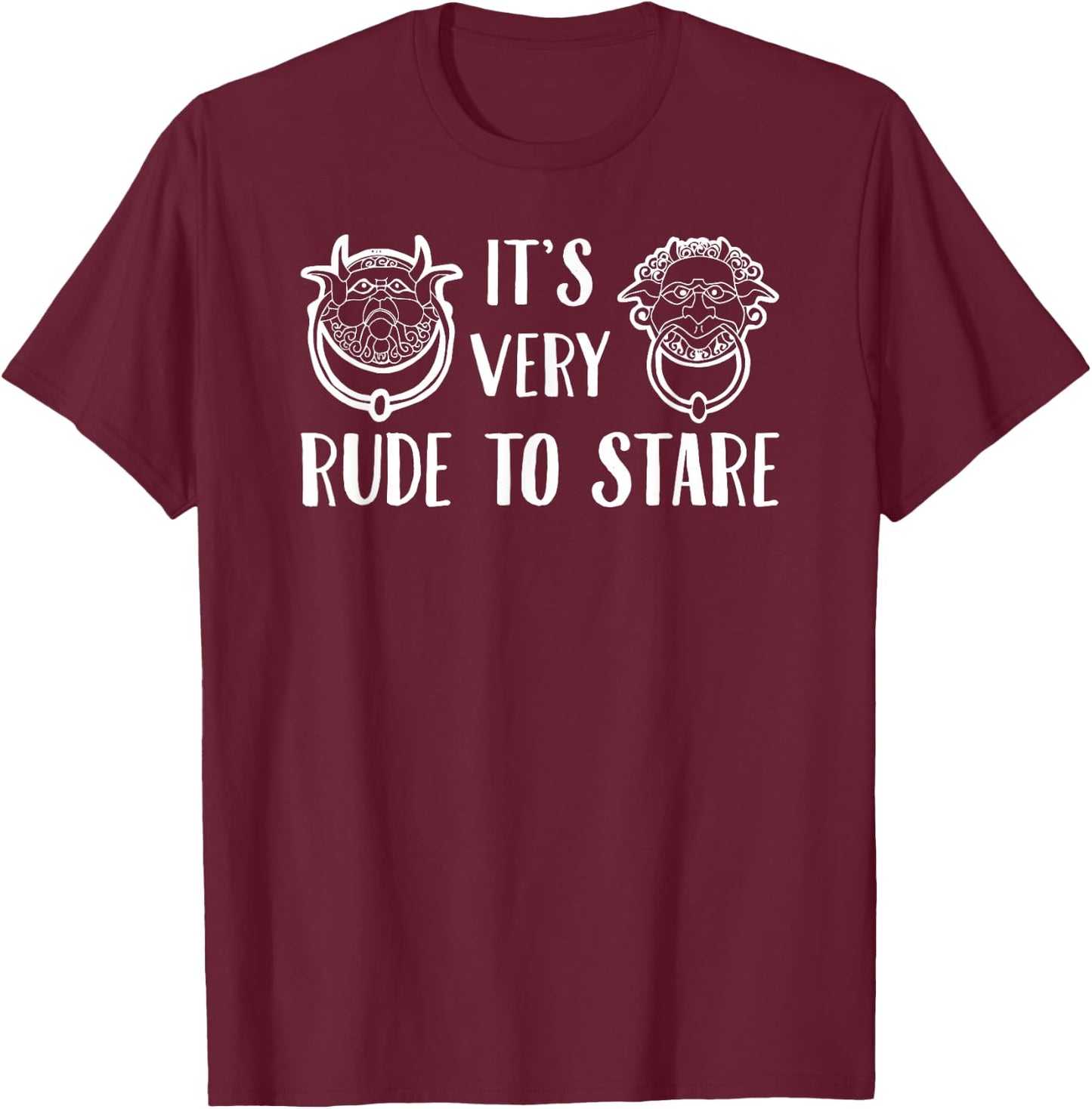 It's Very Rude To Stare Labyrinth Knockers T-Shirt - T-Shirt | Maroon