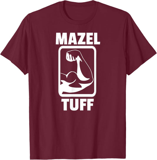 Mazel Tuff Funny Jew Gift Jewish Workout Gym Strong T-Shirt - T-Shirt | Maroon
