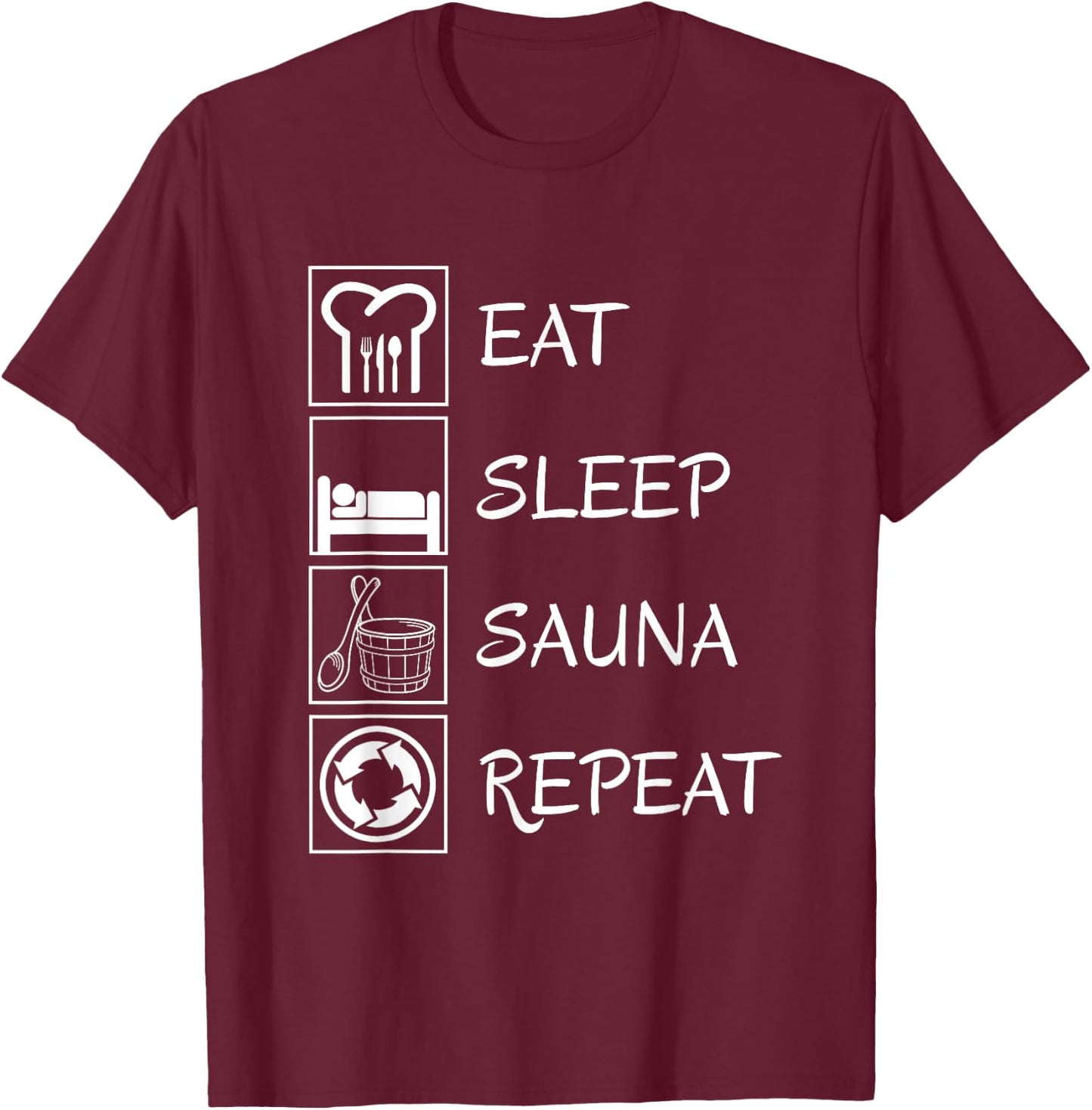 Sauna Repeat Wellness Gift Thermal Bath Spa Relaxation T-Shirt - T-Shirt | Maroon