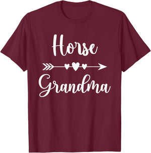 Horse Grandma Funny Equestrian Gift Horse Lovers Grandmother T-Shirt - T-Shirt | Maroon