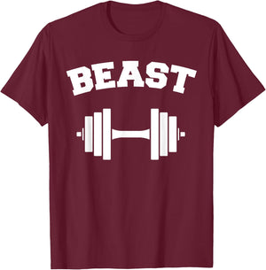 Beast Couples Weightlifting Beast T-Shirt - T-Shirt | Maroon