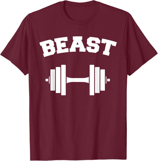 Beast Couples Weightlifting Beast T-Shirt - T-Shirt | Maroon