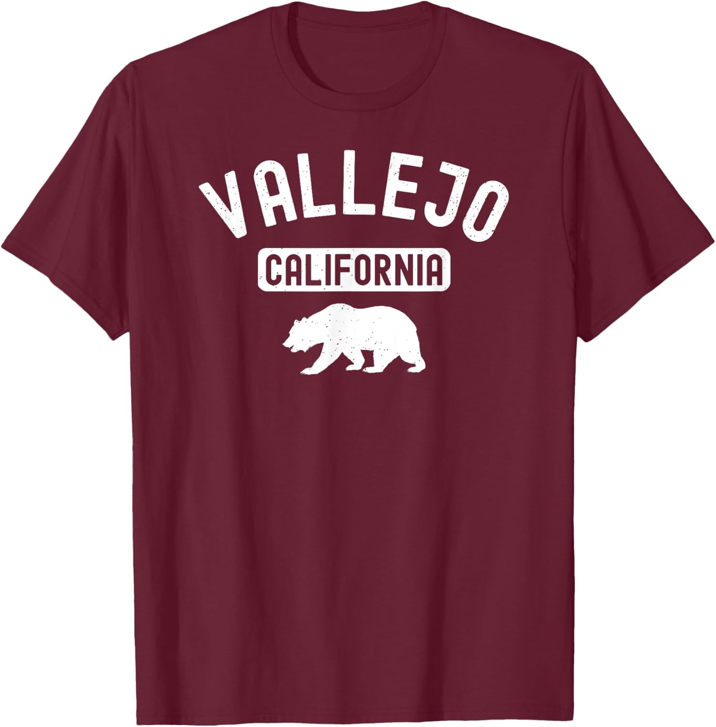 Vallejo California Bear Bay Area Retro Northern California T-Shirt - T-Shirt | Maroon