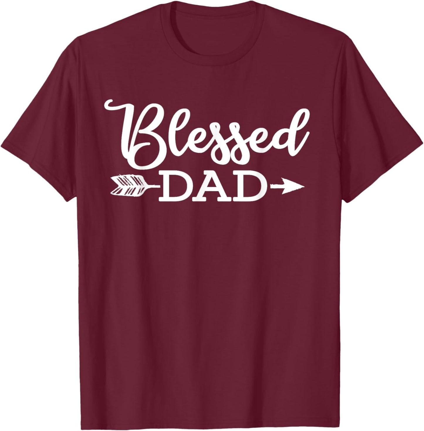 Blessed Dad Religious Jesus Christian Faith Church Papa Gift T-Shirt - T-Shirt | Maroon