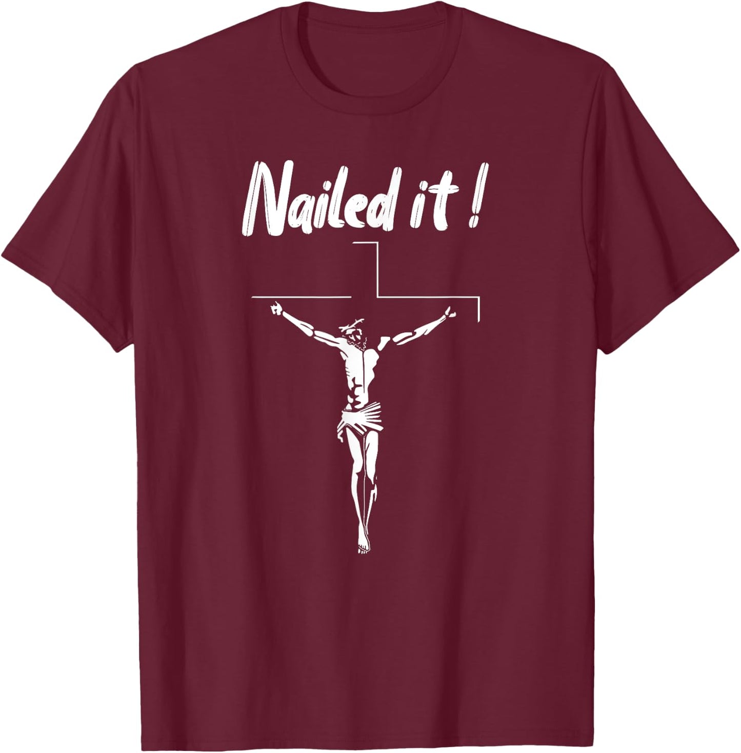 Jesus Nailed It Atheist Punk Goth T-Shirt - T-Shirt | Maroon