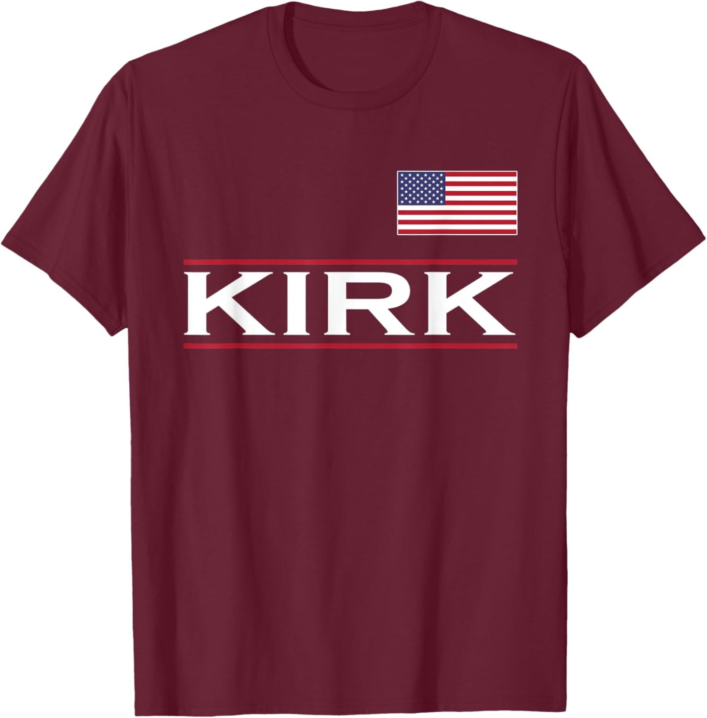 KIRK Personalized Name Funny Birthday Gift T-Shirt - T-Shirt | Maroon