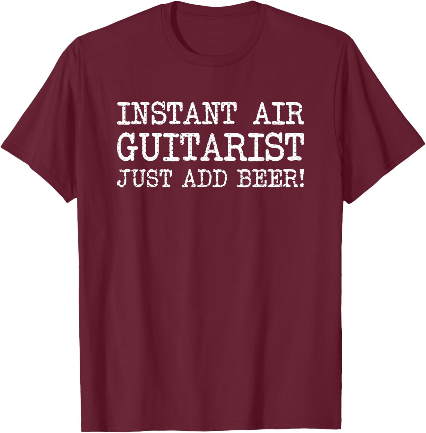 Funny Air Guitar Beer Drinking Guitarist T-Shirt - T-Shirt | Maroon