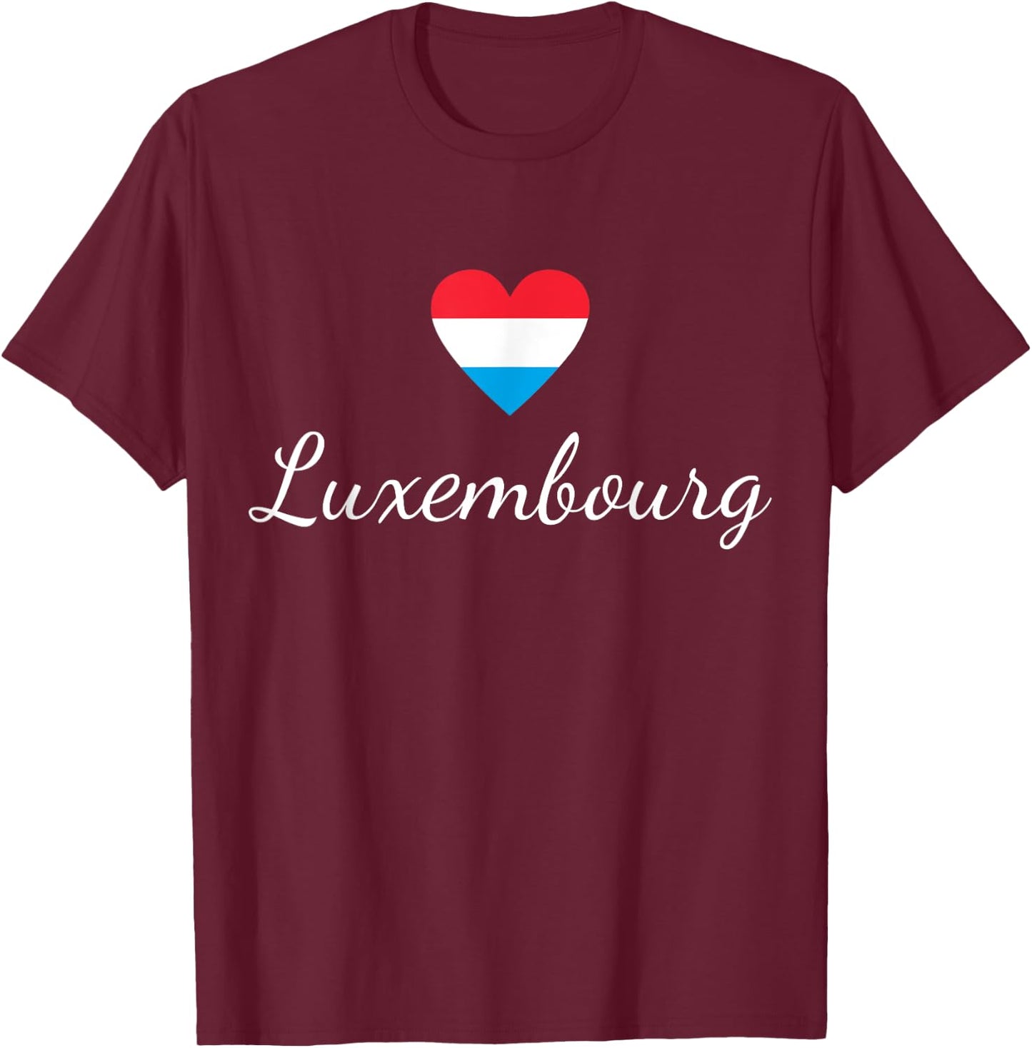 Luxembourg Flag, Luxembourg Travel, Luxembourger, Luxembourg T-Shirt - T-Shirt | Maroon