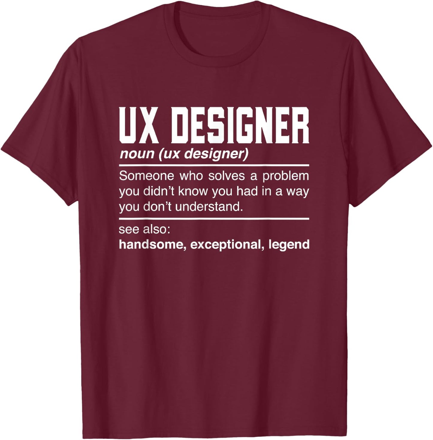 Ux Designer Definition Design - Interaction Designers Noun T-Shirt - T-Shirt | Maroon