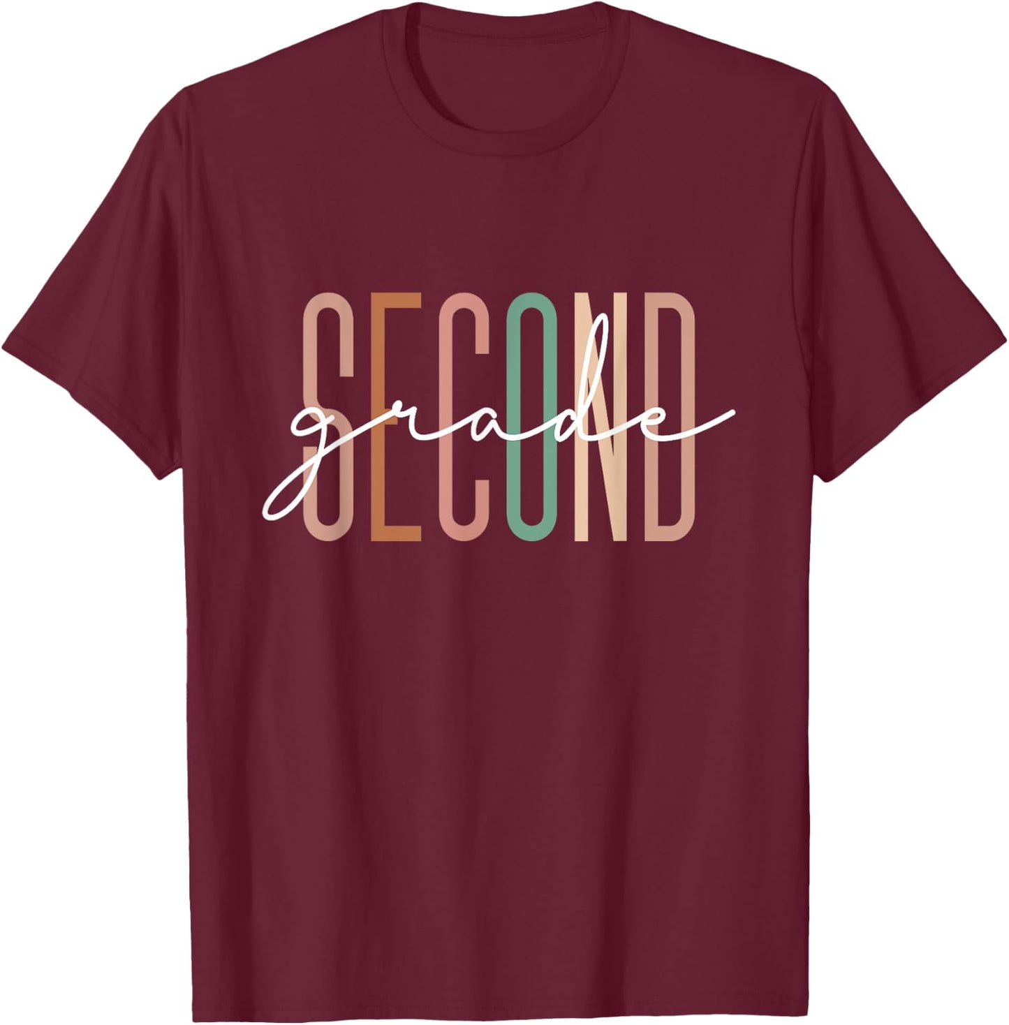 Second Grade Girls Boys Teacher Team 2nd Grade Squad T-Shirt - T-Shirt | Maroon