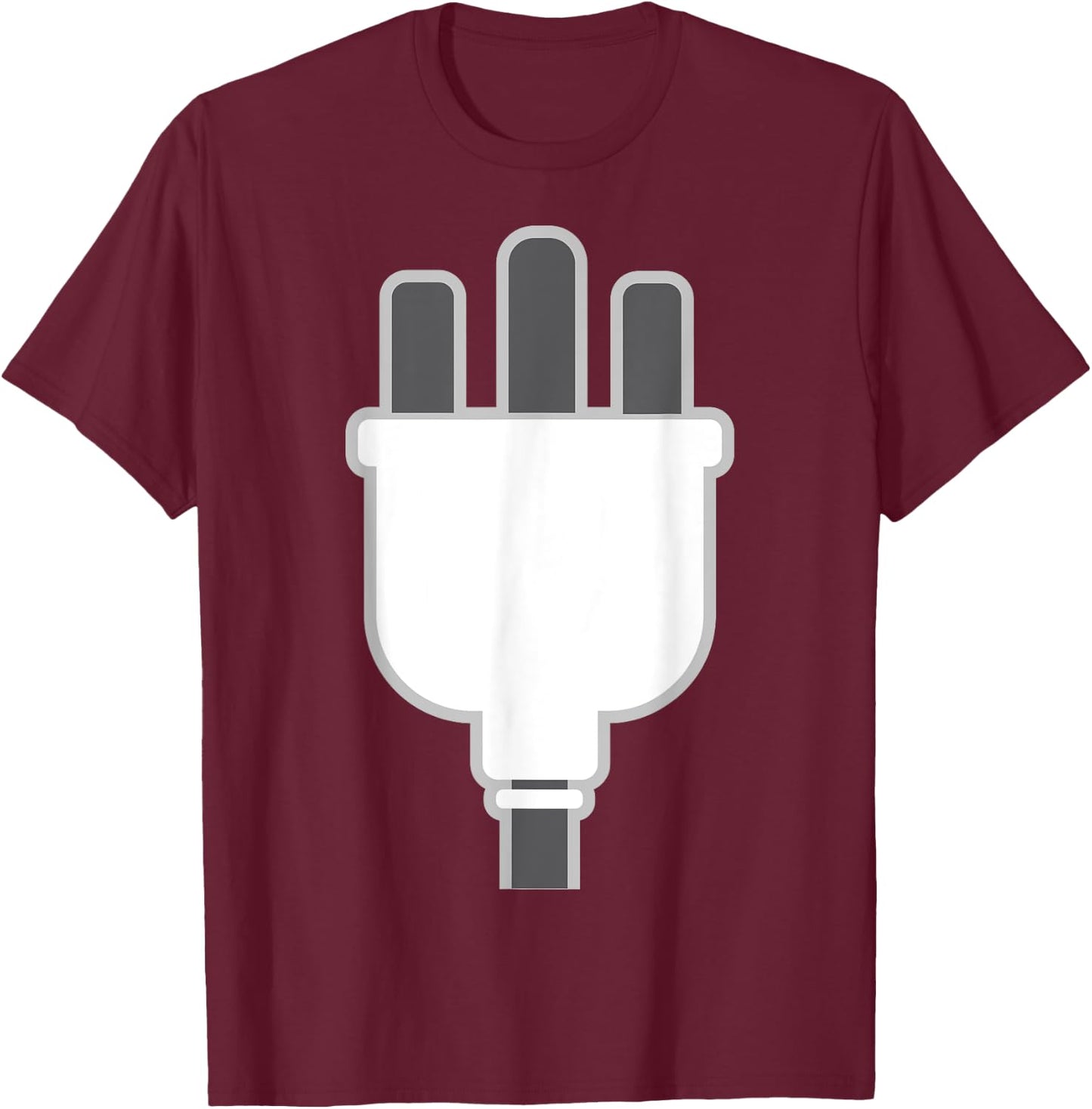 Plug Easy Plug And Socket Couple Halloween Costume T-Shirt - T-Shirt | Maroon
