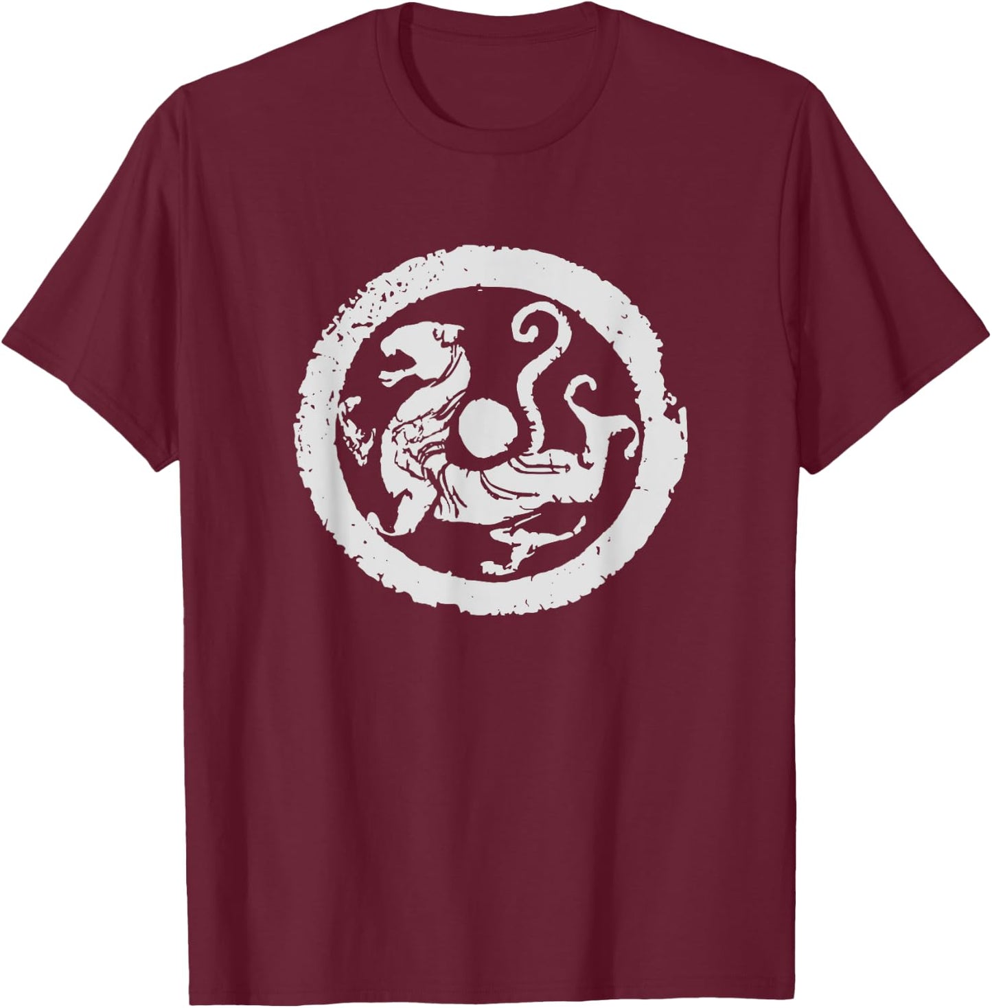 White Tiger of the West Baihu Ancient Chinese Smbol T-Shirt - T-Shirt | Maroon