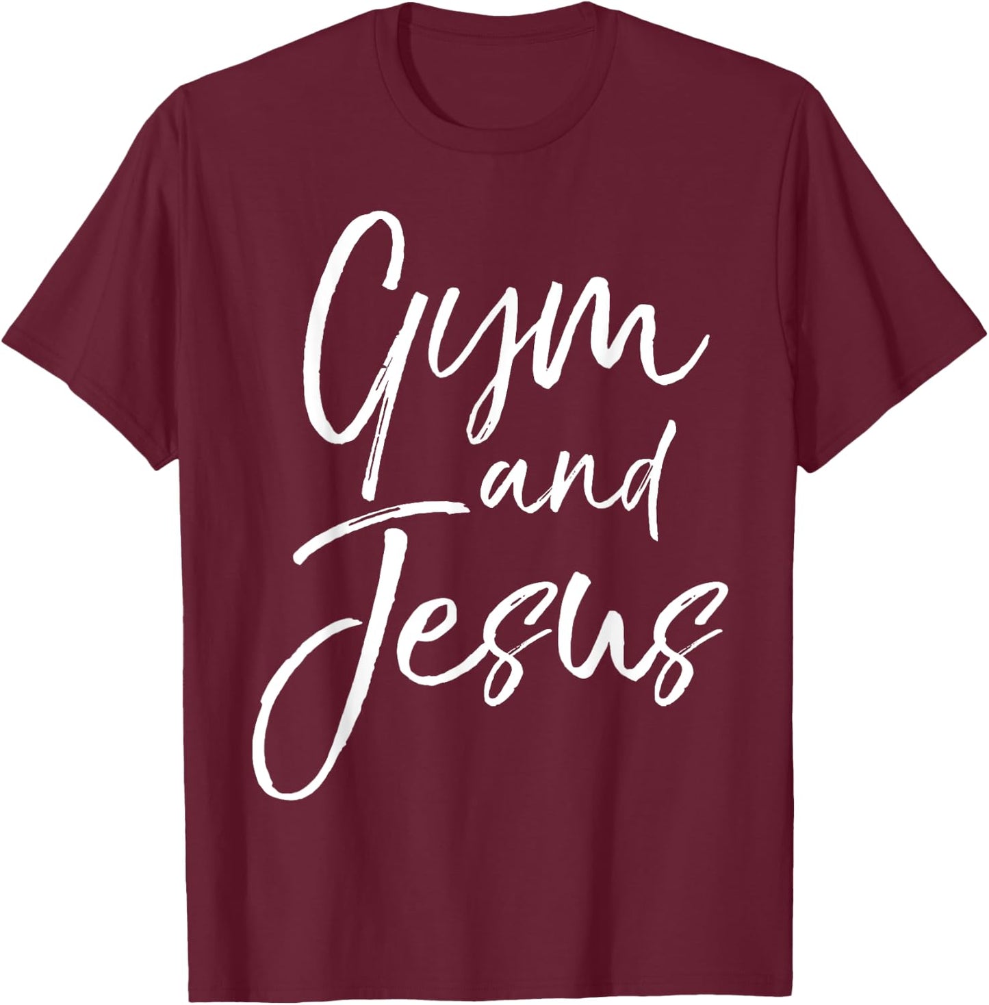 Cute Christian Workout Gift Funny Gym and Jesus T-Shirt - T-Shirt | Maroon