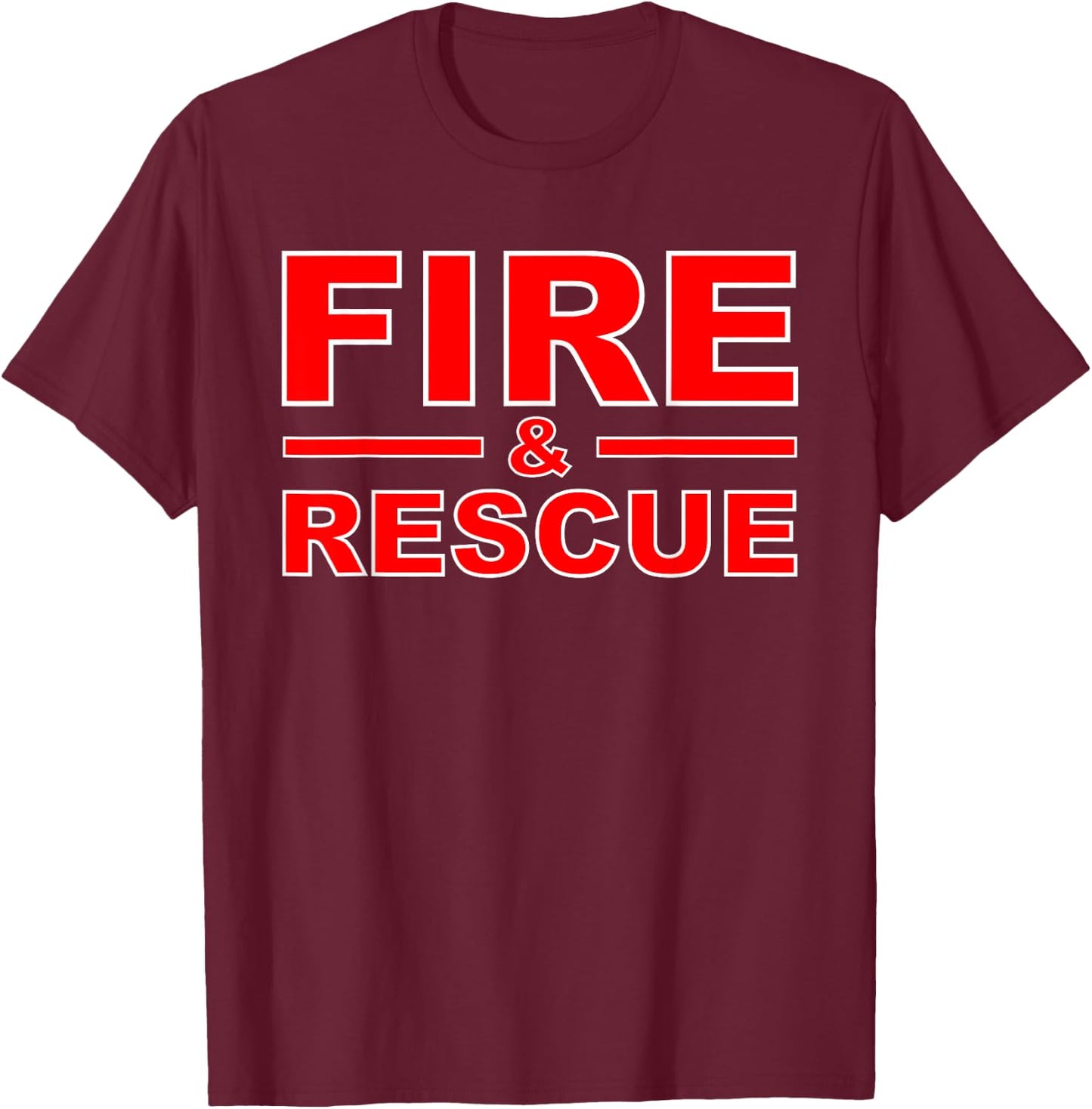 Fire Rescue Fire Fighter Fireman Kids Youth Adult Boys Girls T-Shirt - T-Shirt | Maroon