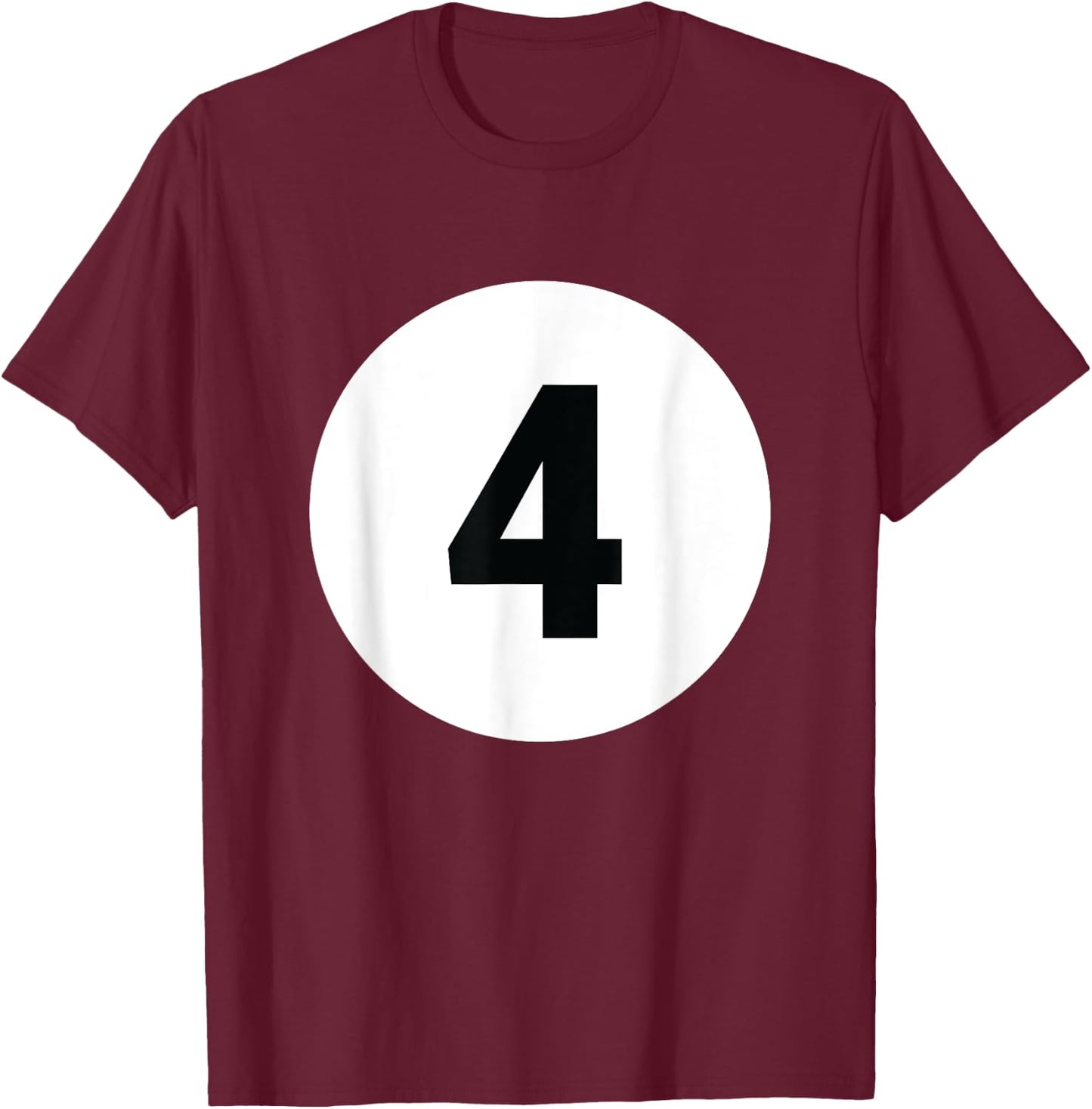 8 Pool Ball 4 Billiards Costume Halloween Group Matching T-Shirt - T-Shirt | Maroon