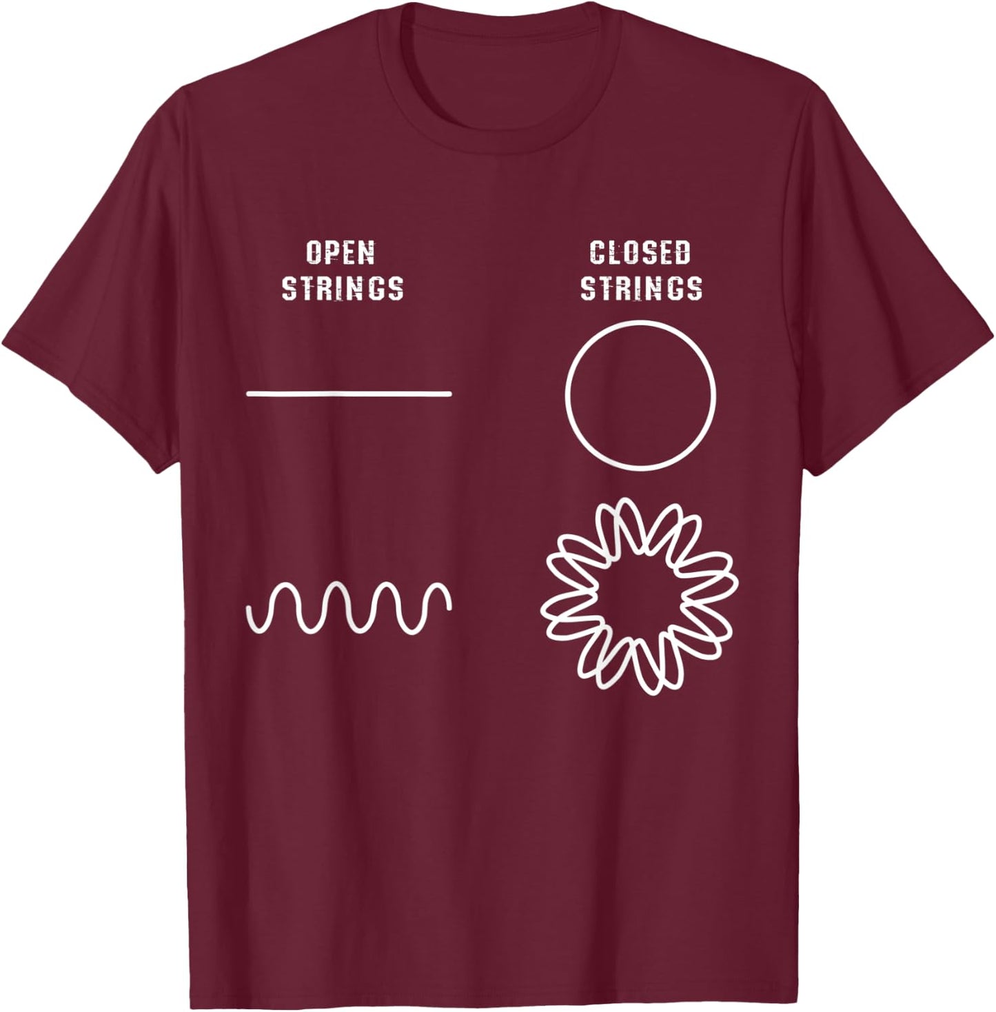 String Theory Strings - Neutrinos Open String Bran Physics T-Shirt - T-Shirt | Maroon
