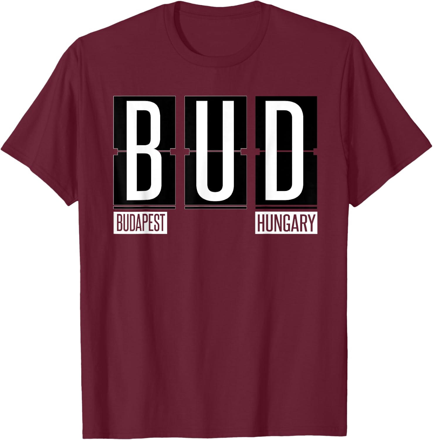 BUD - Budapest Hungary Souvenir or Gift Shirt Apparel T-Shirt - T-Shirt | Maroon