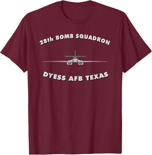 28th Bomb Squadron B-1 Lancer Bomber Airplane T-Shirt - T-Shirt | Maroon