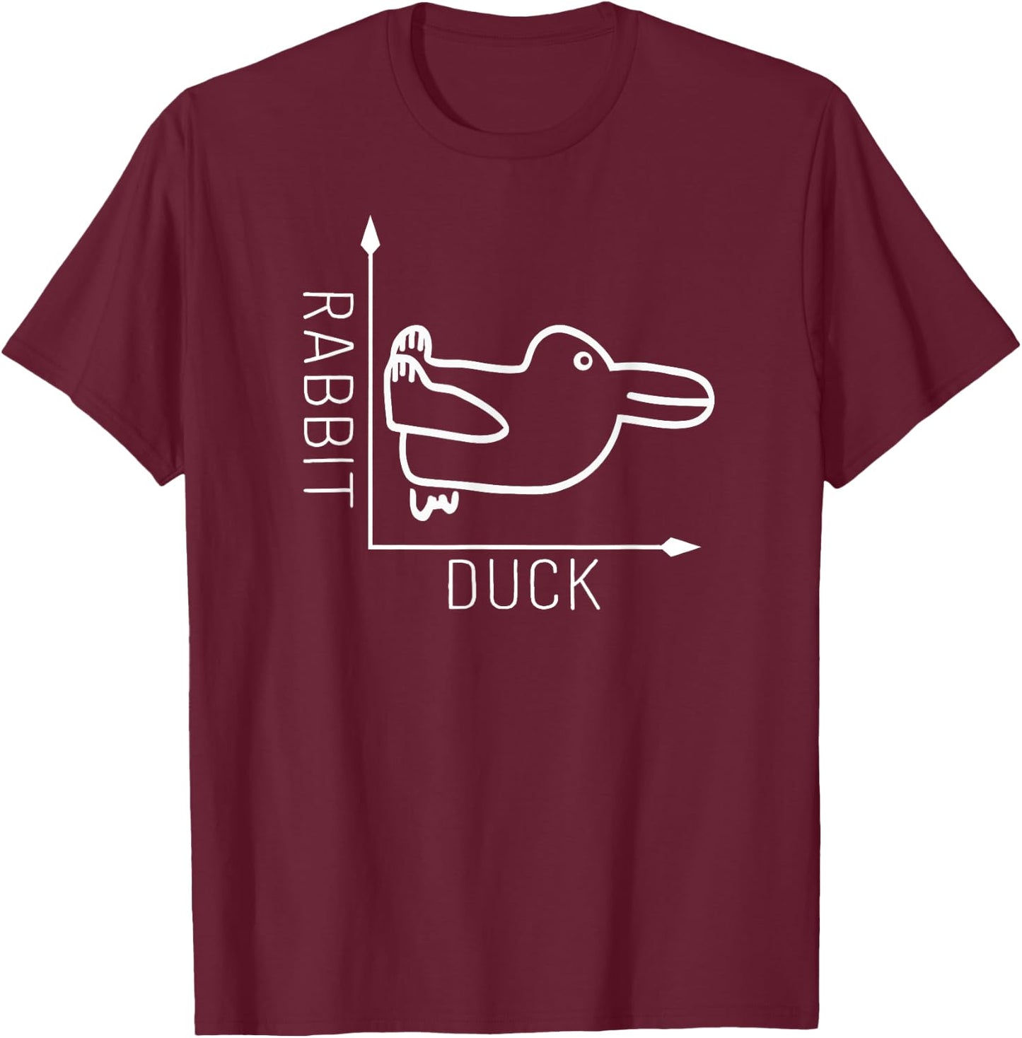 Rabbit Duck Illusion - Math Graph Drawing Philosophy T-Shirt - T-Shirt | Maroon