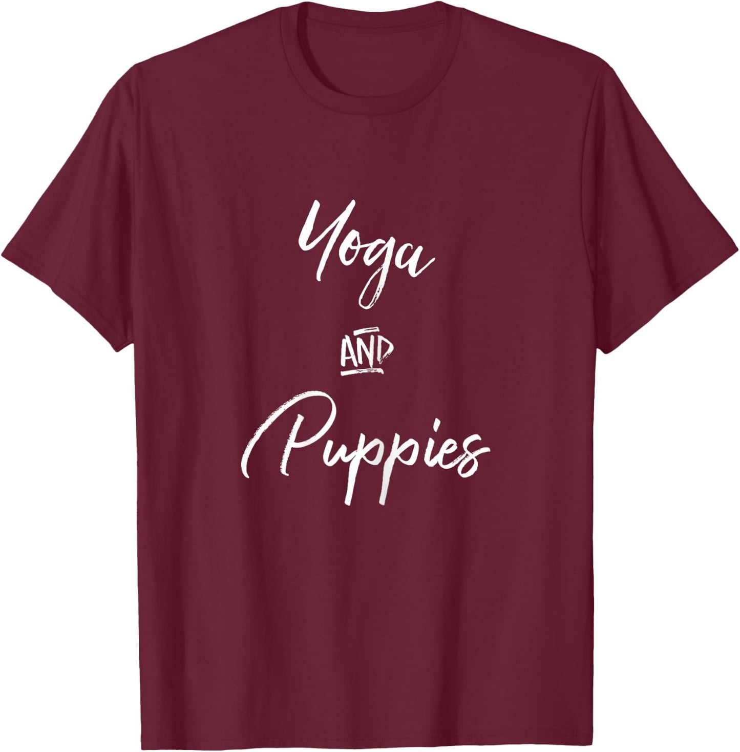 Yoga and Puppies Shirt,Namastay At Home with My Dog Lovers T-Shirt - T-Shirt | Maroon