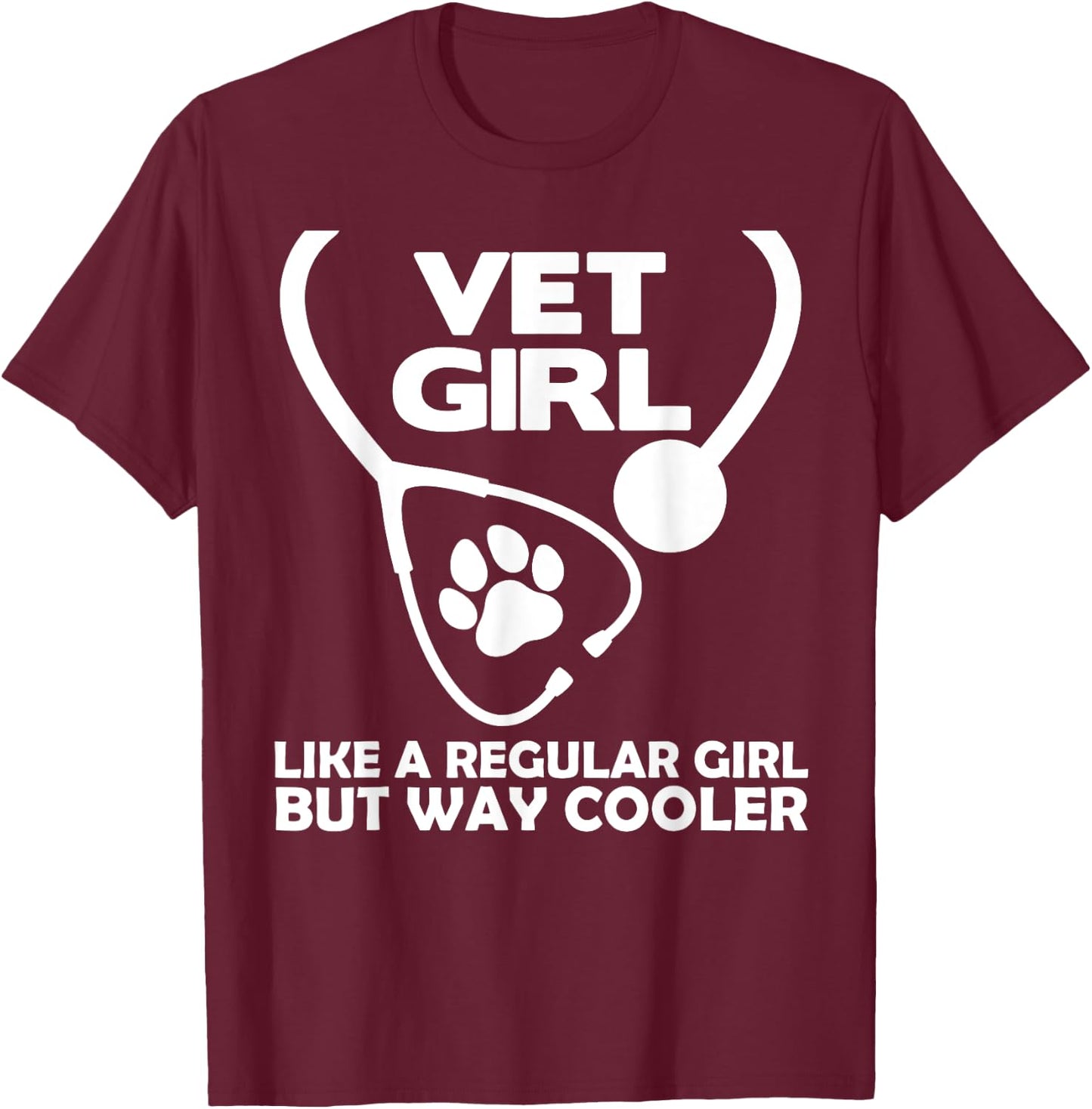 Funny Veterinary Technician Women Girls Female Vet Assistant T-Shirt - T-Shirt | Maroon